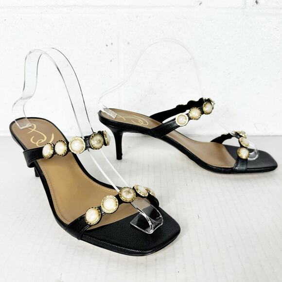 Sam Edelman Shoes - Sam Edelman Palma Embellished Strappy Sandals Heels Black Size 8.5
